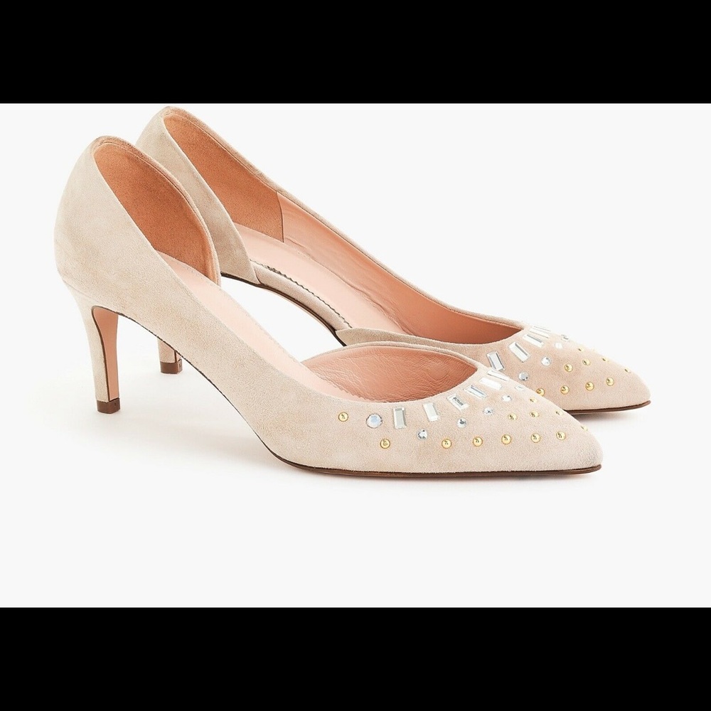 J Crew Colette d'Orsay suede pumps
